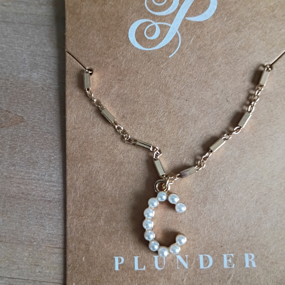 Plunder Gold-Tone Pearl 'C' Pendant Necklace - Gold & White